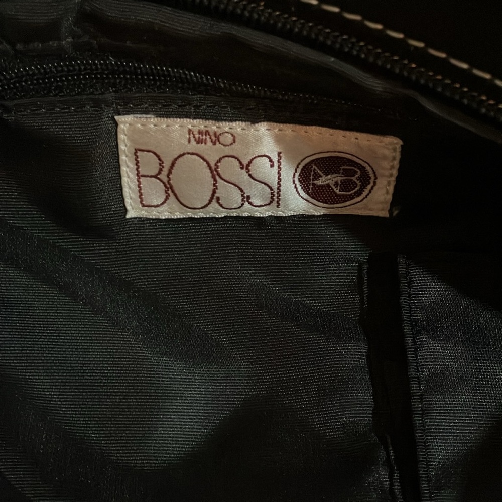 Vintage Nino Bossi Genuine Leather Hobo Shoulder Bag Black - Picture 5 of 8